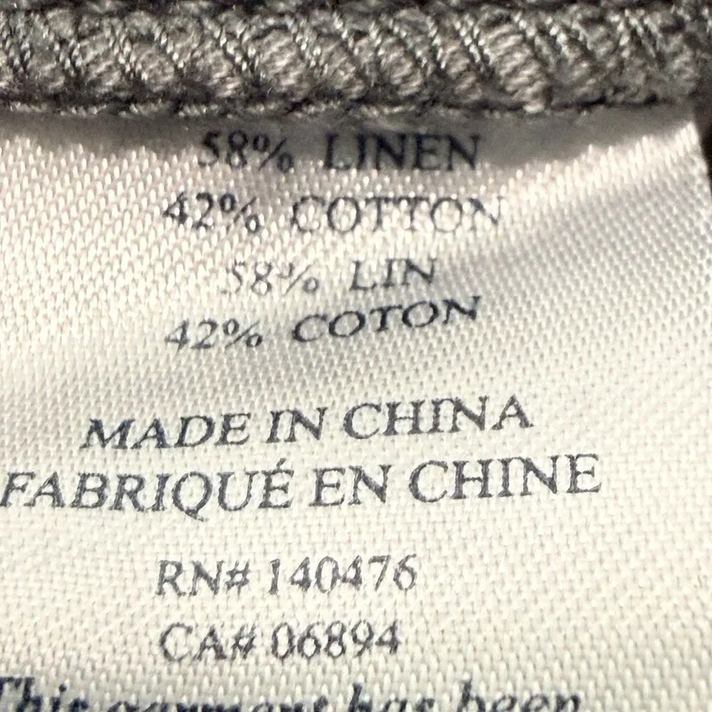 Faherty Linen Cotton Blend Light Gray Cargo Shorts Men's Size 38 Waist 9